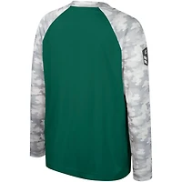 Youth Colosseum /Camo Michigan State Spartans OHT Military Appreciation Dark Star Raglan Long Sleeve T-Shirt
