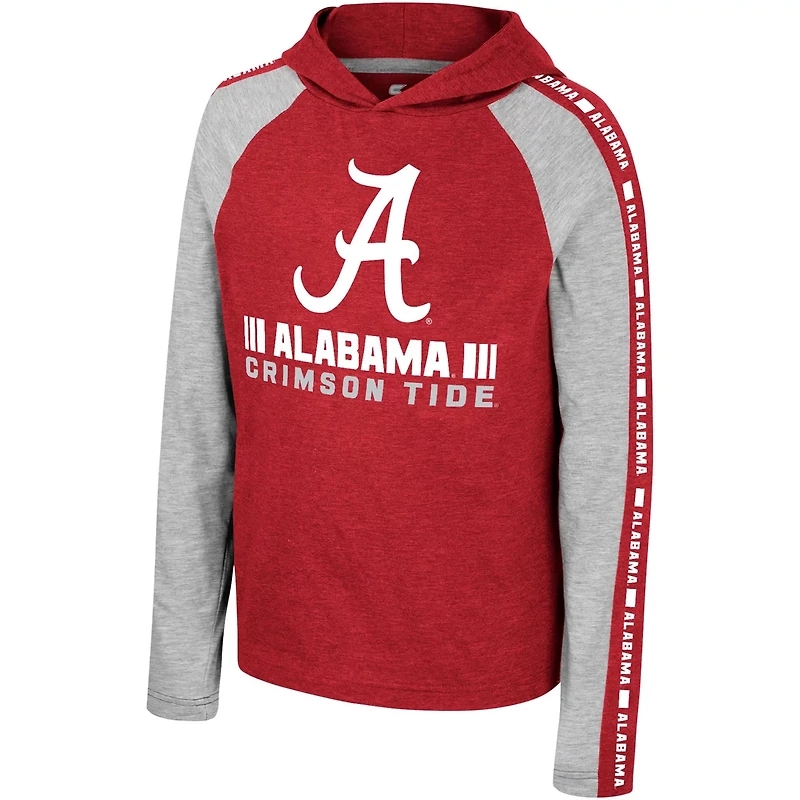 Youth Colosseum Alabama Tide Ned Raglan Long Sleeve Hooded T-Shirt
