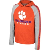 Youth Colosseum Clemson Tigers Ned Raglan Long Sleeve Hooded T-Shirt