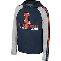 Youth Colosseum Illinois Fighting Illini Ned Raglan Long Sleeve Hooded T-Shirt