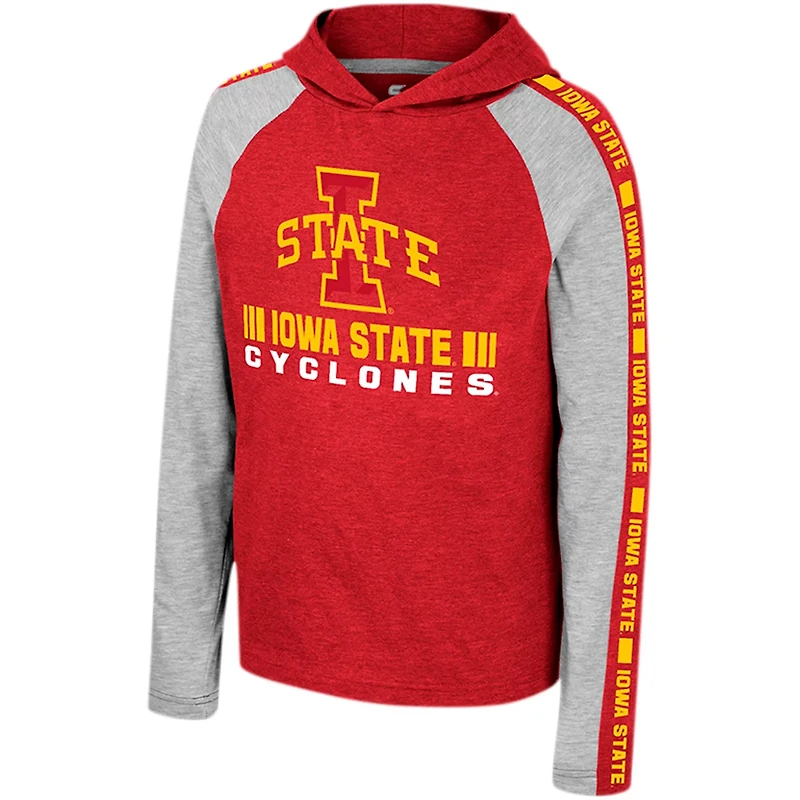Youth Colosseum Iowa State Cyclones Ned Raglan Long Sleeve Hooded T-Shirt