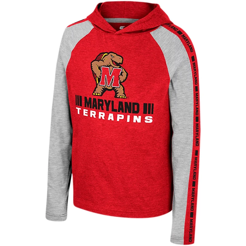 Youth Colosseum Maryland Terrapins Ned Raglan Long Sleeve Hooded T-Shirt