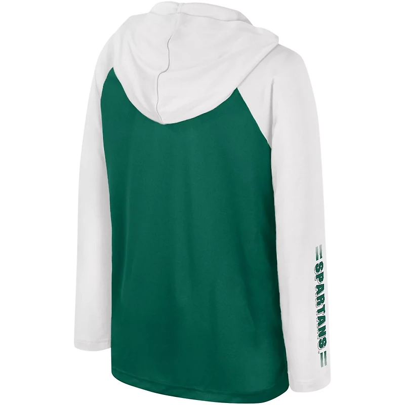 Youth Colosseum Michigan State Spartans Eddie Multi-Hit Raglan Long Sleeve Hoodie T-Shirt
