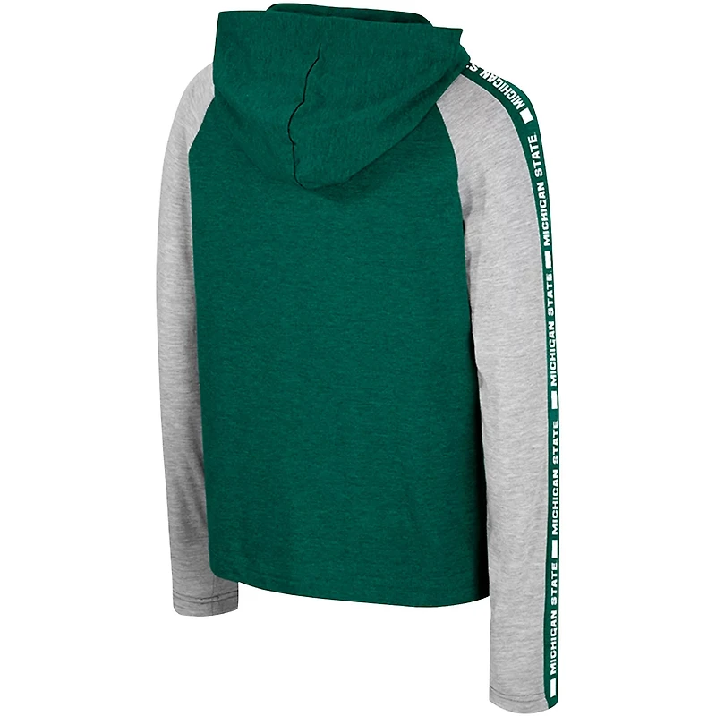 Youth Colosseum Michigan State Spartans Ned Raglan Long Sleeve Hooded T-Shirt