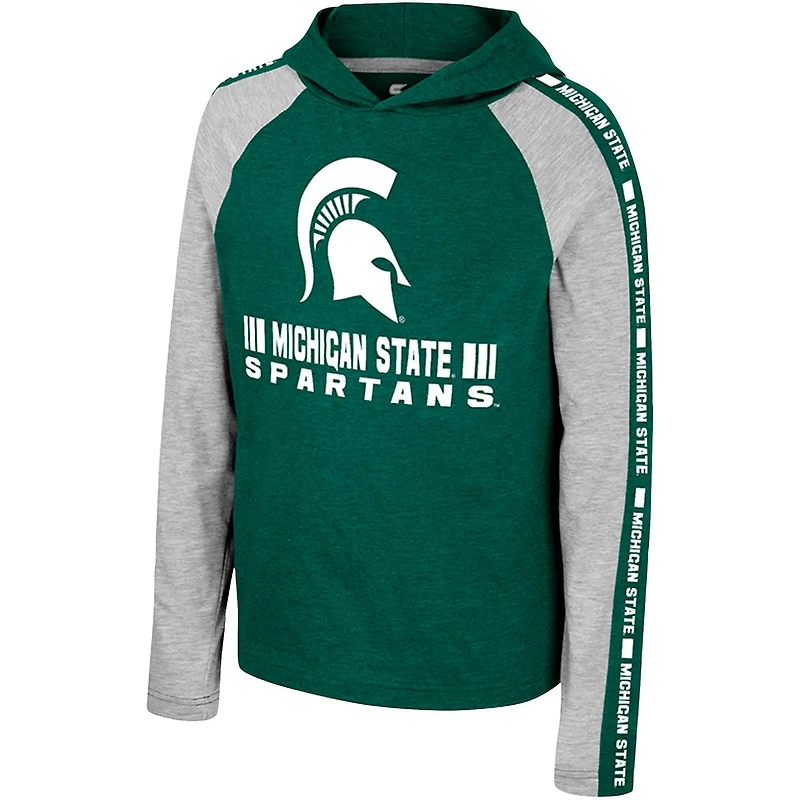 Youth Colosseum Michigan State Spartans Ned Raglan Long Sleeve Hooded T-Shirt