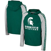 Youth Colosseum Michigan State Spartans Ned Raglan Long Sleeve Hooded T-Shirt