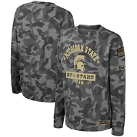 Youth Colosseum Michigan State Spartans OHT Military Appreciation Dark Star Long Sleeve T-Shirt