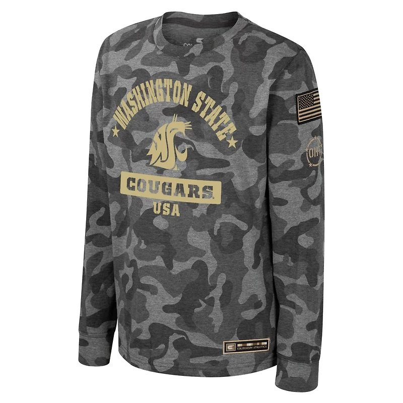 Youth Colosseum Washington State Cougars OHT Military Appreciation Dark Star Long Sleeve T-Shirt