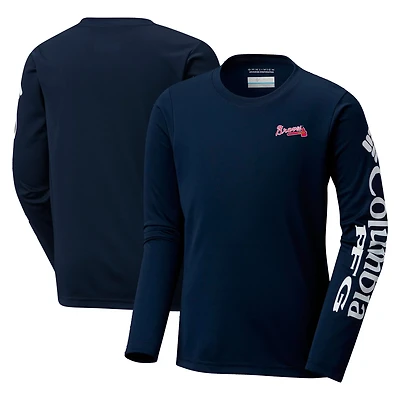 Youth Columbia Atlanta Braves Terminal Tackle Long Sleeve T-Shirt