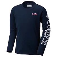 Youth Columbia Atlanta Braves Terminal Tackle Long Sleeve T-Shirt