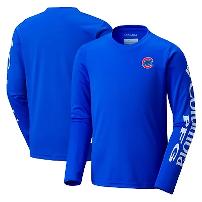 Youth Columbia Chicago Cubs Terminal Tackle Long Sleeve T-Shirt