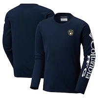 Youth Columbia Milwaukee Brewers Terminal Tackle Long Sleeve T-Shirt