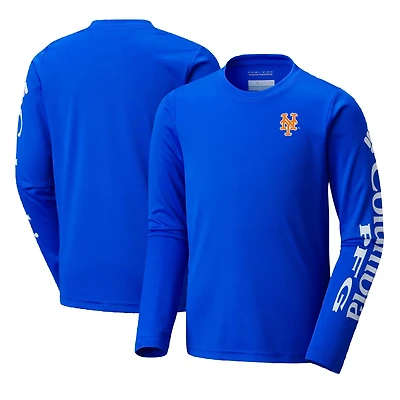 Youth Columbia New York Mets Terminal Tackle Long Sleeve T-Shirt