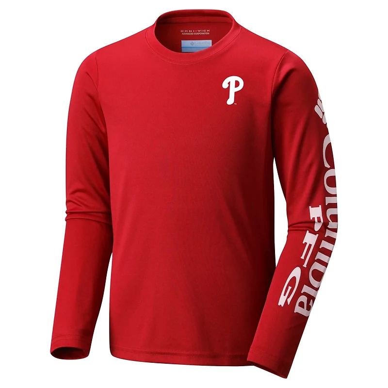 Youth Columbia Philadelphia Phillies Terminal Tackle Long Sleeve T-Shirt