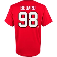 Youth Connor Bedard Chicago hawks Player Name  Number T-Shirt
