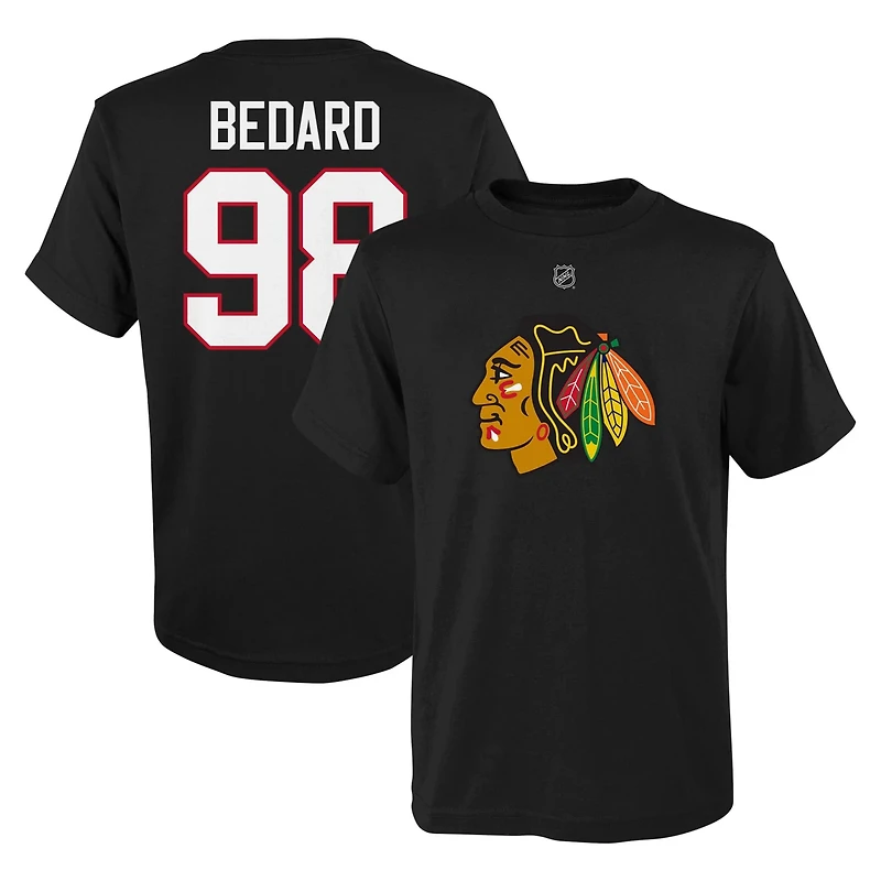 Youth Connor Bedard Chicago hawks Player Name  Number T-Shirt
