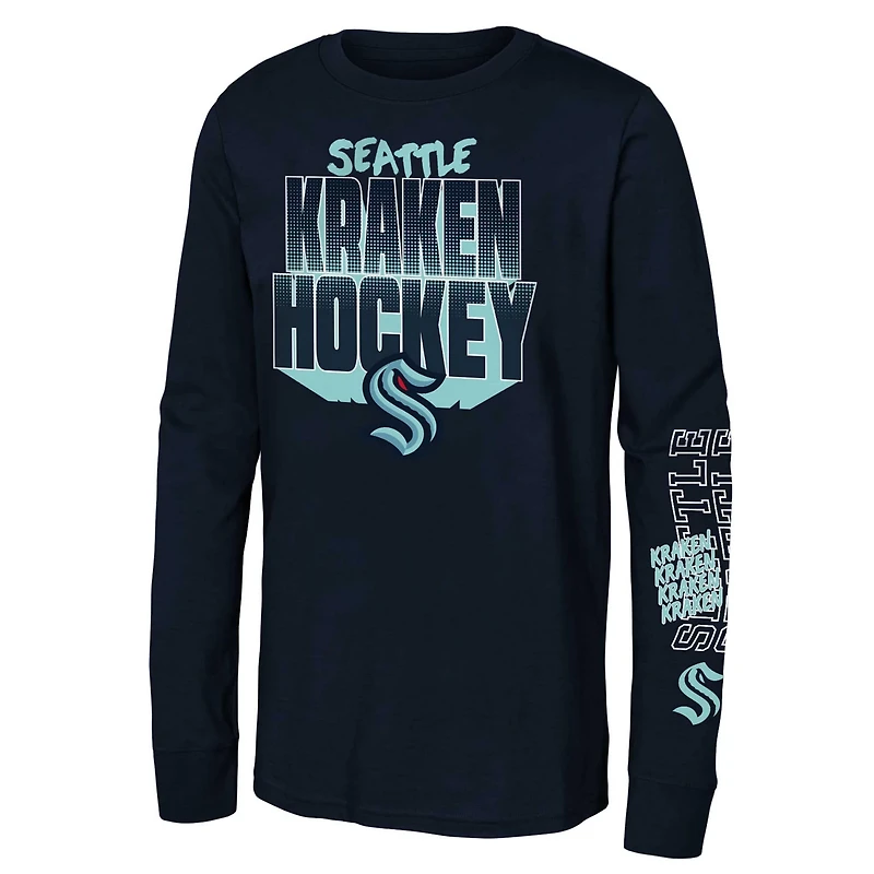 Youth Deep Sea Seattle Kraken Standout Long Sleeve T-Shirt