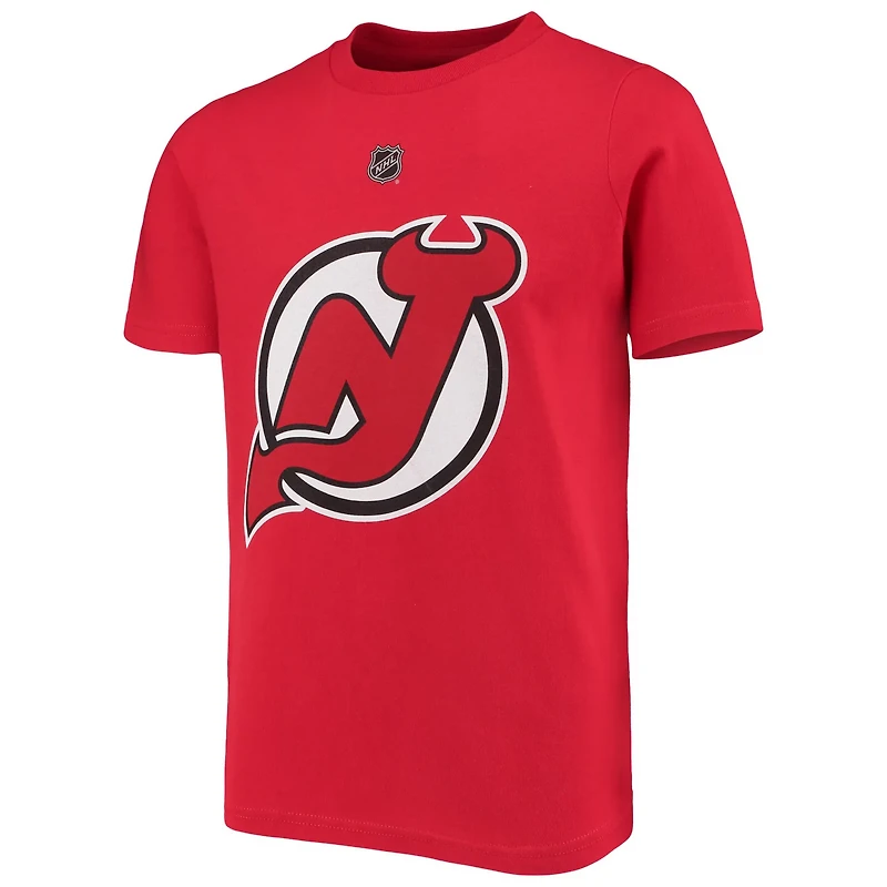Youth Jack Hughes New Jersey Devils Player Name  Number T-Shirt