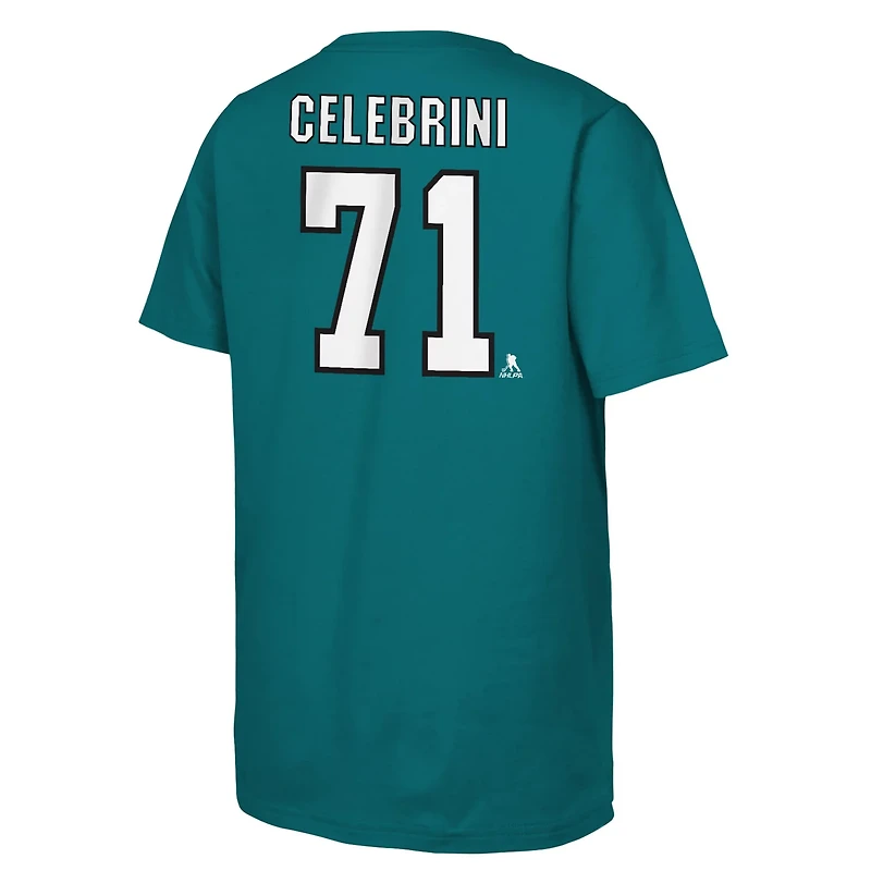 Youth Macklin Celebrini San Jose Sharks Player Name  Number T-Shirt
