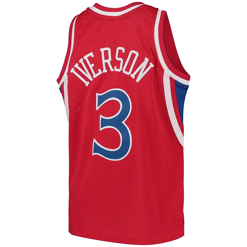 Youth Mitchell  Ness Allen Iverson Philadelphia 76ers 1996 97 Hardwood Classics Swingman Throwback Jersey