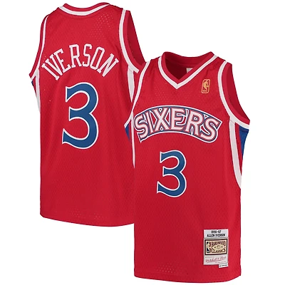 Youth Mitchell  Ness Allen Iverson Philadelphia 76ers 1996 97 Hardwood Classics Swingman Throwback Jersey