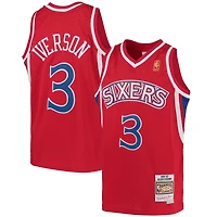 Youth Mitchell  Ness Allen Iverson Philadelphia 76ers 1996 97 Hardwood Classics Swingman Throwback Jersey