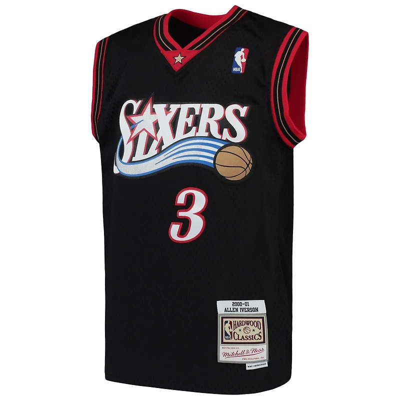 Youth Mitchell  Ness Allen Iverson Philadelphia 76ers Hardwood Classics Swingman Throwback Jersey