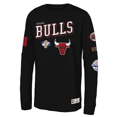 Youth Mitchell  Ness Chicago Bulls Hardwood Classics Training Camp Long Sleeve T-Shirt
