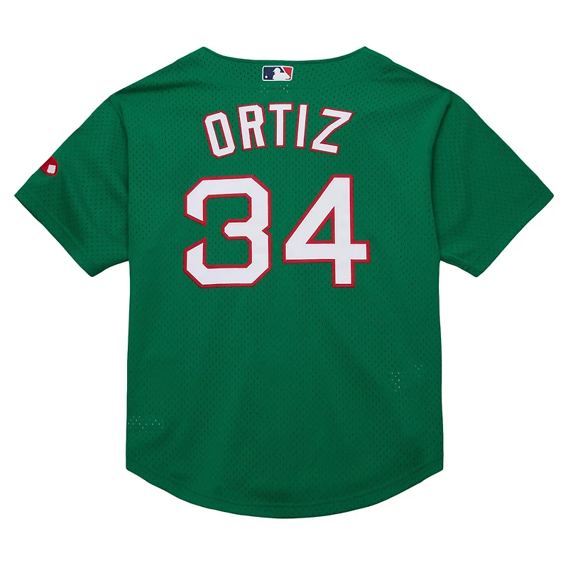 Youth Mitchell  Ness David Ortiz Boston Red Sox Cooperstown Collection Mesh Batting Practice Jersey