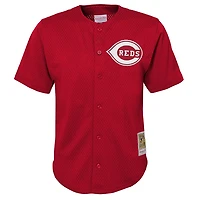 Youth Mitchell  Ness Deion Sanders Cincinnati s Cooperstown Mesh Batting Practice Jersey