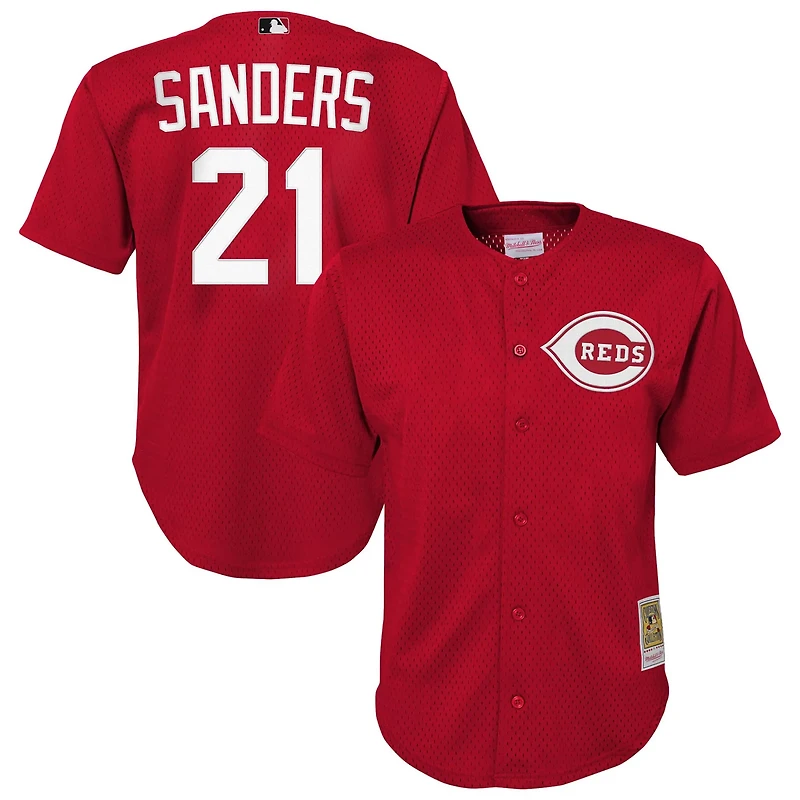 Youth Mitchell Ness Deion Sanders Cincinnati s Cooperstown Mesh Batting Practice Jersey