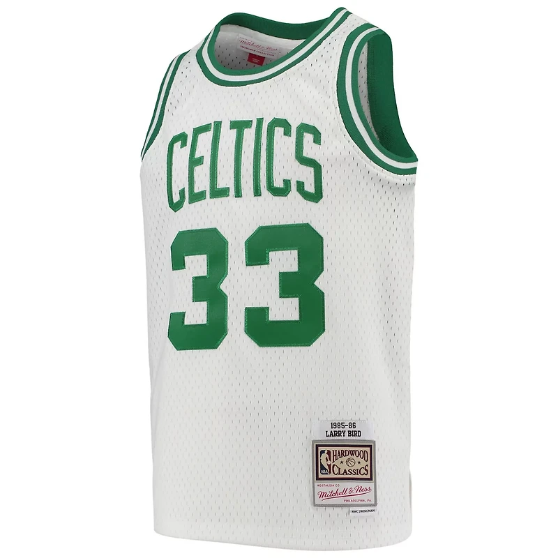 Youth Mitchell Ness Larry Bird Boston Celtics 1985-86 Hardwood Classics Swingman Throwback Jersey