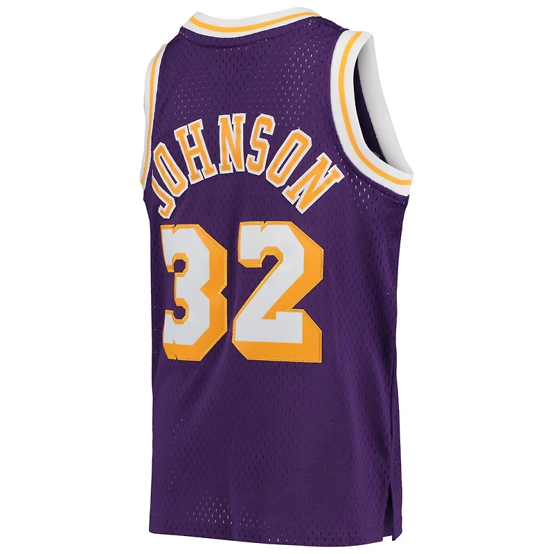 Youth Mitchell  Ness Magic Johnson Los Angeles Lakers 1984-85 Hardwood Classics Swingman Throwback Jersey