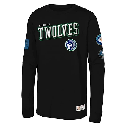 Youth Mitchell  Ness Minnesota Timberwolves Hardwood Classics Training Camp Long Sleeve T-Shirt