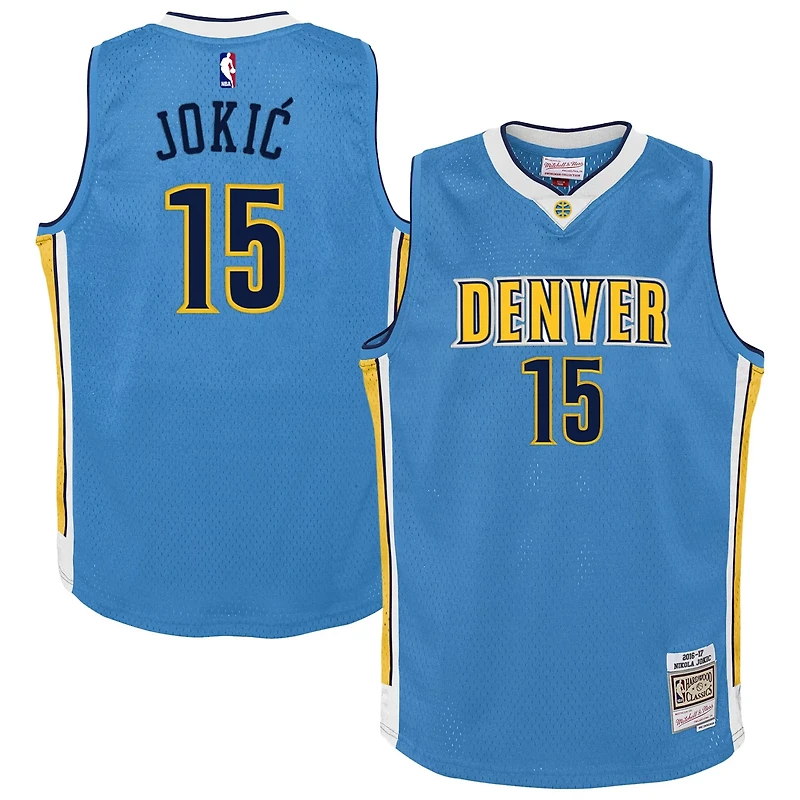 Youth Mitchell Ness Nikola Jokic Light Denver Nuggets 2016 17 Hardwood Classics Swingman Jersey