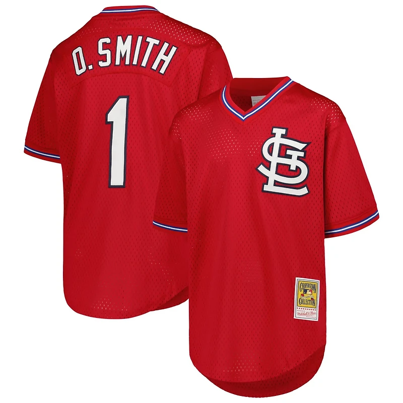 Youth Mitchell Ness Ozzie Smith St Louis Cardinals Cooperstown Collection Mesh Batting Practice Jersey