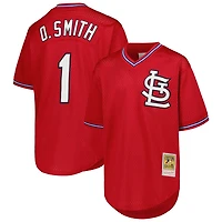 Youth Mitchell  Ness Ozzie Smith St Louis Cardinals Cooperstown Collection Mesh Batting Practice Jersey