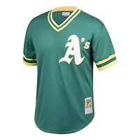 Youth Mitchell  Ness Rickey Henderson Athletics Cooperstown Collection Mesh Batting Practice Jersey