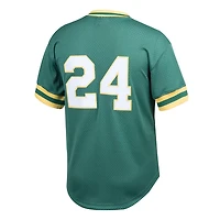 Youth Mitchell  Ness Rickey Henderson Athletics Cooperstown Collection Mesh Batting Practice Jersey