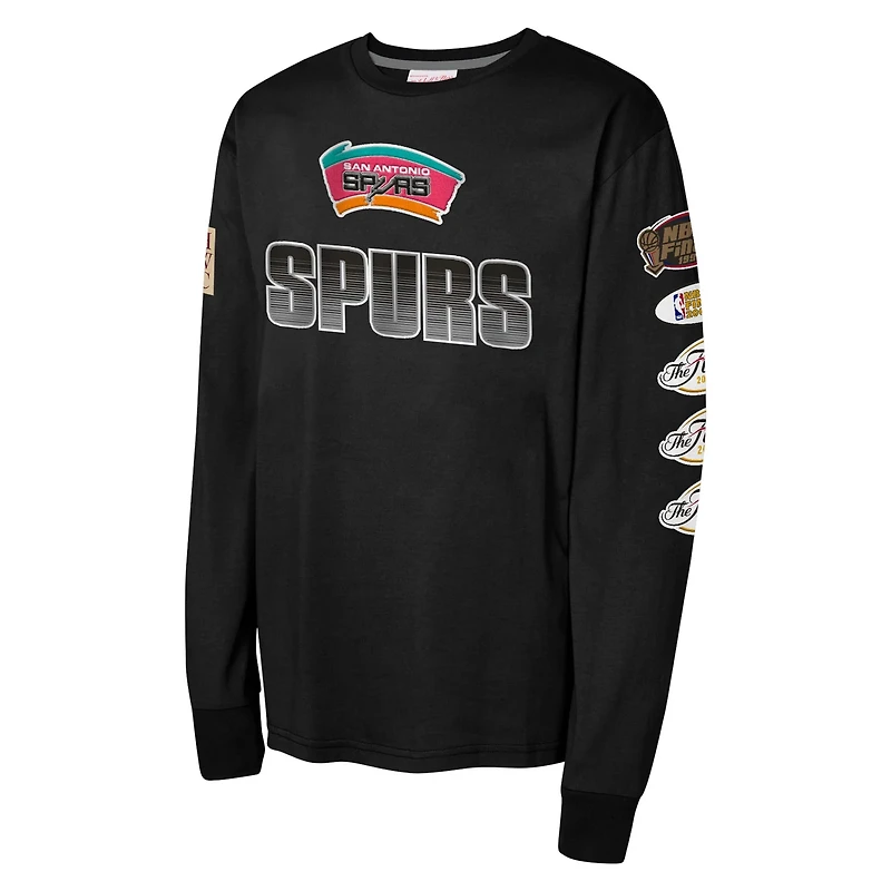 Youth Mitchell  Ness San Antonio Spurs Hardwood Classics All Over Long Sleeve T-Shirt