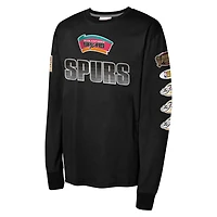 Youth Mitchell  Ness San Antonio Spurs Hardwood Classics All Over Long Sleeve T-Shirt