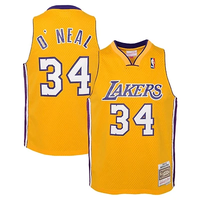 Youth Mitchell  Ness Shaquille O'Neal Los Angeles Lakers 1999 00 Hardwood Classics Swingman Jersey