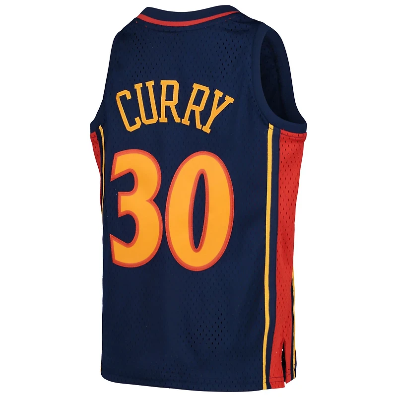 Youth Mitchell  Ness Stephen Curry Golden State Warriors 2009-10 Hardwood Classics Swingman Throwback Jersey