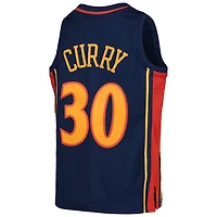 Youth Mitchell  Ness Stephen Curry Golden State Warriors 2009-10 Hardwood Classics Swingman Throwback Jersey
