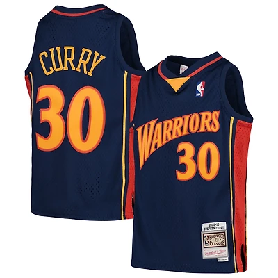 Youth Mitchell  Ness Stephen Curry Golden State Warriors 2009-10 Hardwood Classics Swingman Throwback Jersey