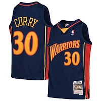 Youth Mitchell  Ness Stephen Curry Golden State Warriors 2009-10 Hardwood Classics Swingman Throwback Jersey