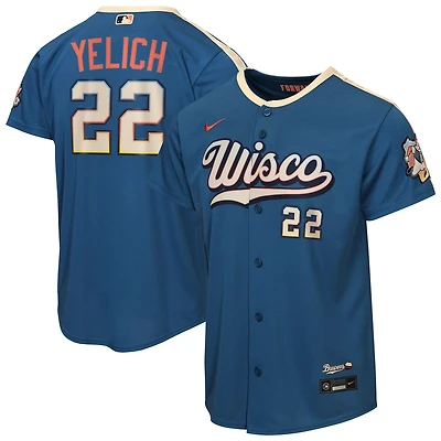 Youth Nike Christian Yelich Mineral Milwaukee Brewers 2026 City Connect Stadium Jersey