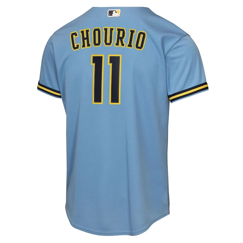 Youth Nike Jackson Chourio Light Milwaukee Brewers Road Replica Jersey