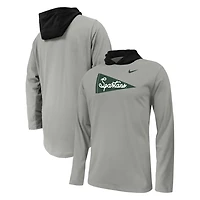Youth Nike Michigan State Spartans Sideline Performance Long Sleeve Hoodie T-Shirt