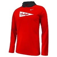 Youth Nike Ohio State Buckeyes Sideline Performance Long Sleeve Hoodie T-Shirt
